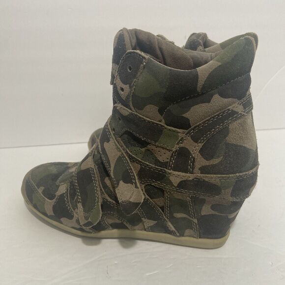 Ash Women’s Sz EU 39 US 8, 8.5, 9 Camo Wedge Heal Ankle Sneaker Shoe Bootie - Picture 2 of 14